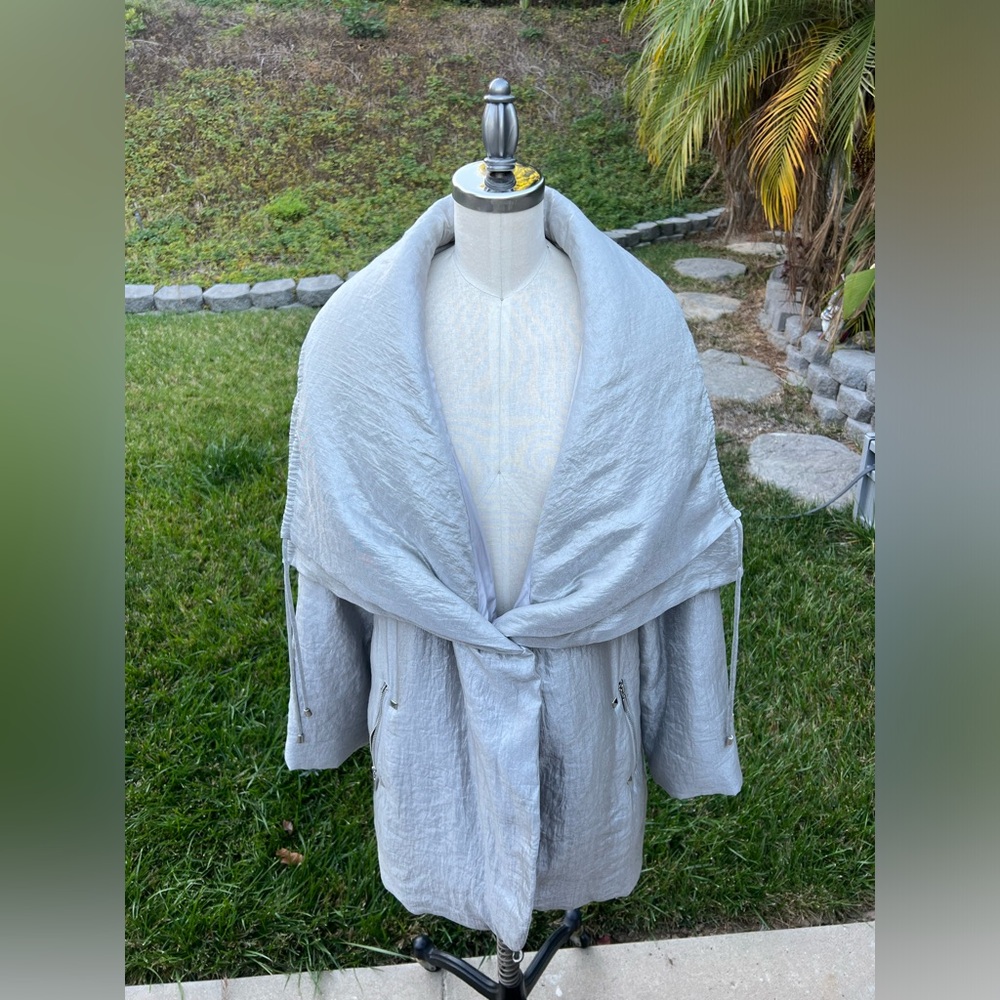 Chico’s Silver Oversized Puffer Jacket